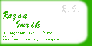 rozsa imrik business card